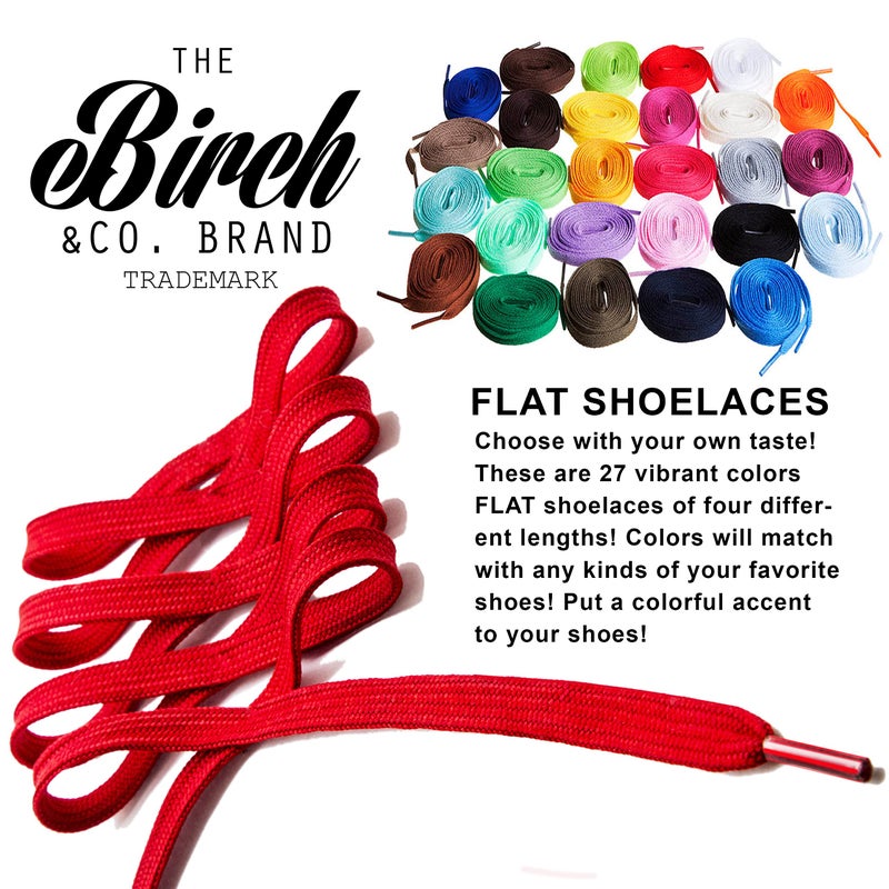 Birch Shoelaces in 27 Colors Flat 5/16" Shoe Laces in 4 Different Lengths (56" (142cm), Black) - Image 4